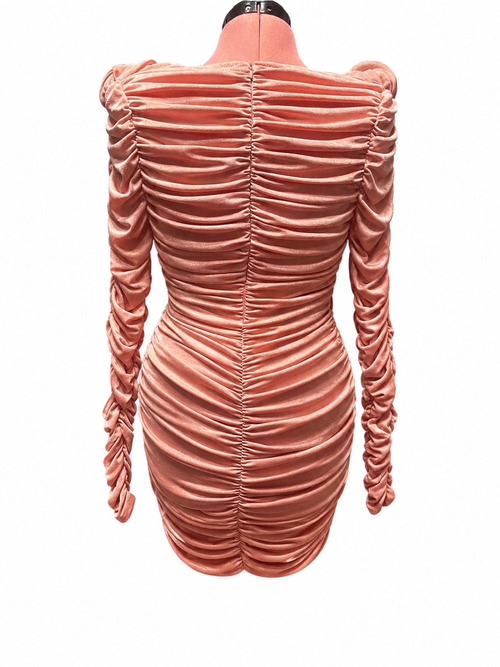 Amable by Mable Blush Pink Ruched Ruffle Mini Dress - Picture 2 of 4